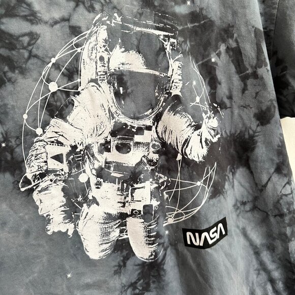 NASA Astronaut Space Shuttle Men's Tie Dye Grey Cotton T-Shirt Tee. Size Large - Picture 3 of 9